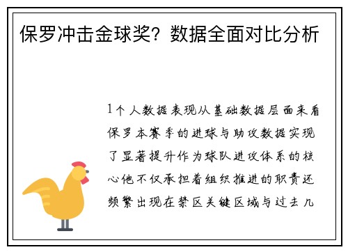 保罗冲击金球奖？数据全面对比分析